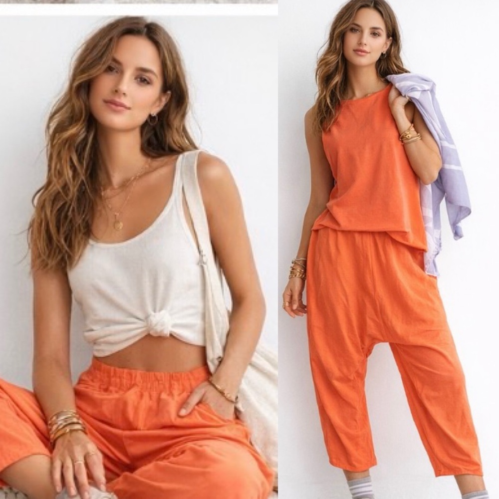 Free People harem pants orange